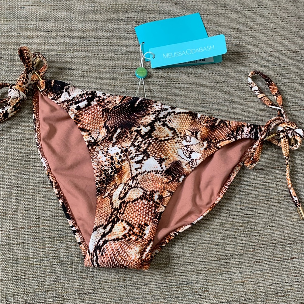 NWT MELISSA ODABASH Cancun Snake Print Bikini Swim Bottom, Size IT 44 (Medium) - Picture 3 of 4
